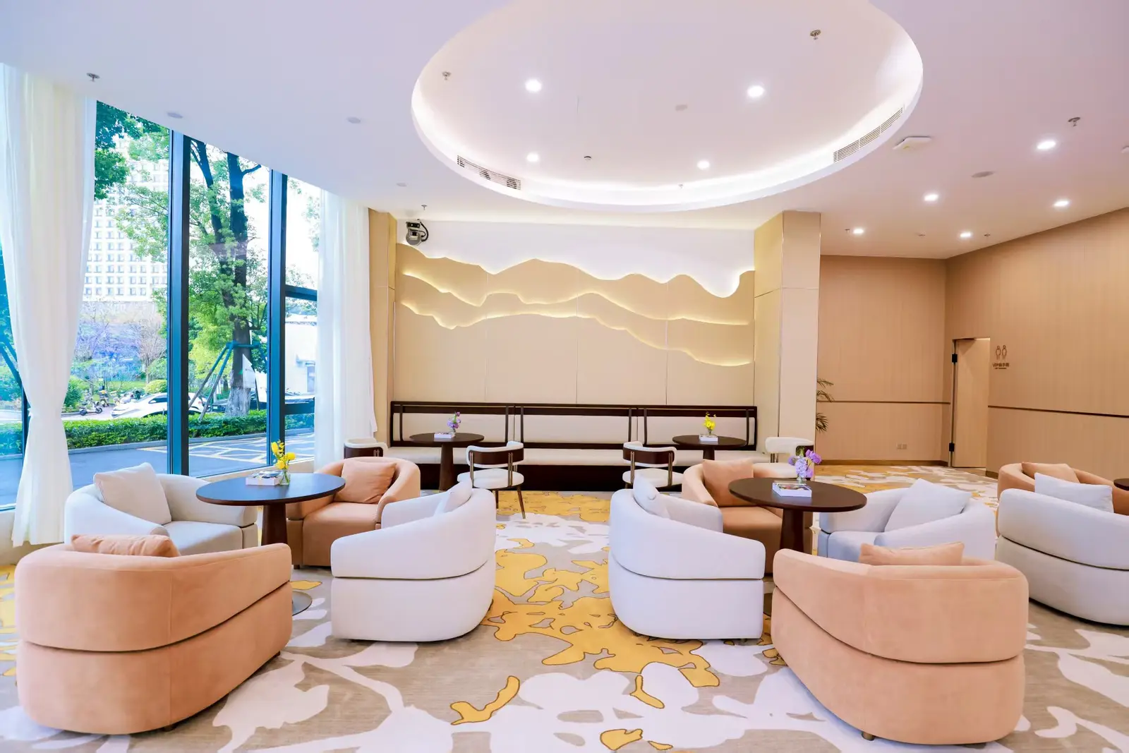 Premium patient lounge with comfortable seating