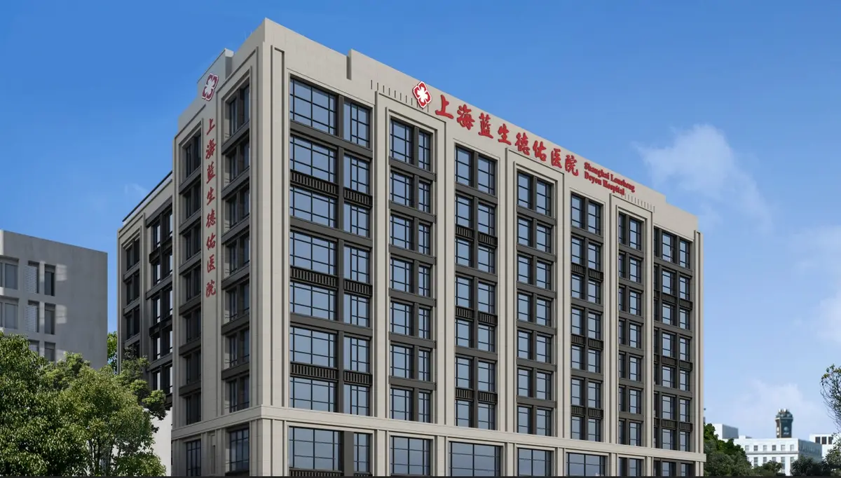 Shanghai Lansheng Deyou Hospital — architectural rendering in the supplied brochure