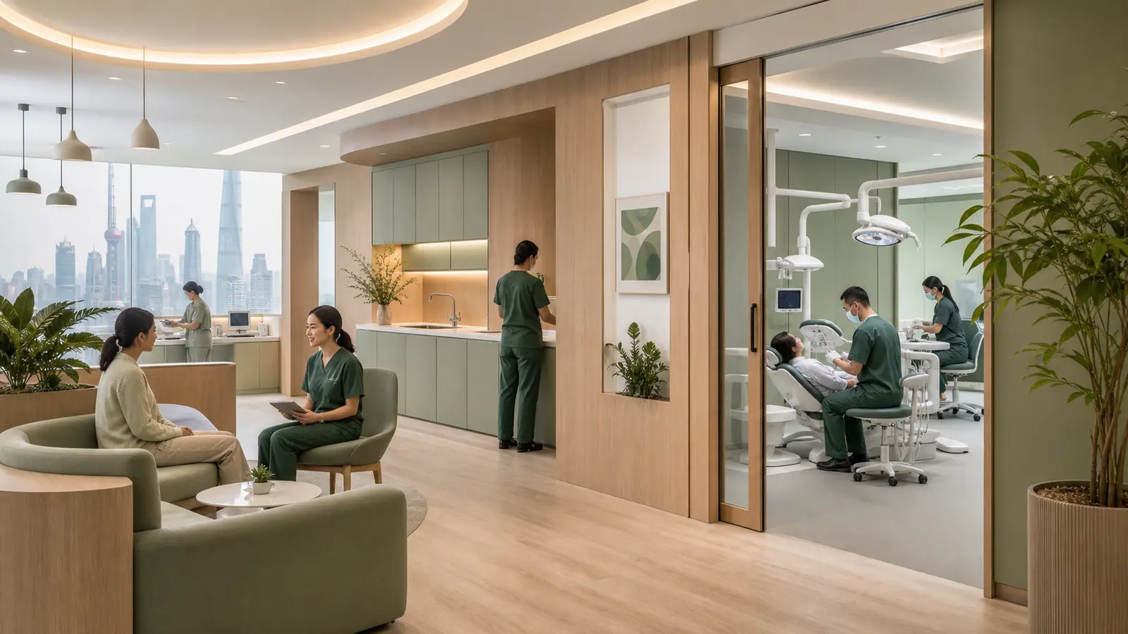 Jiahui Health Dental Clinic editorial illustration